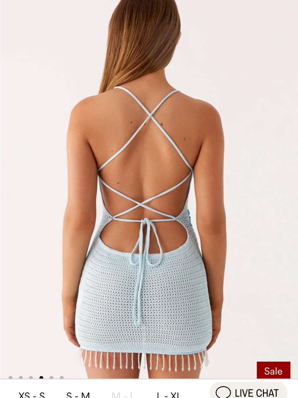 Peppermayo NWT Saltwater Mist Mini Starfish Crochet Knit Cover Up Dress XS-S - Picture 4 of 7